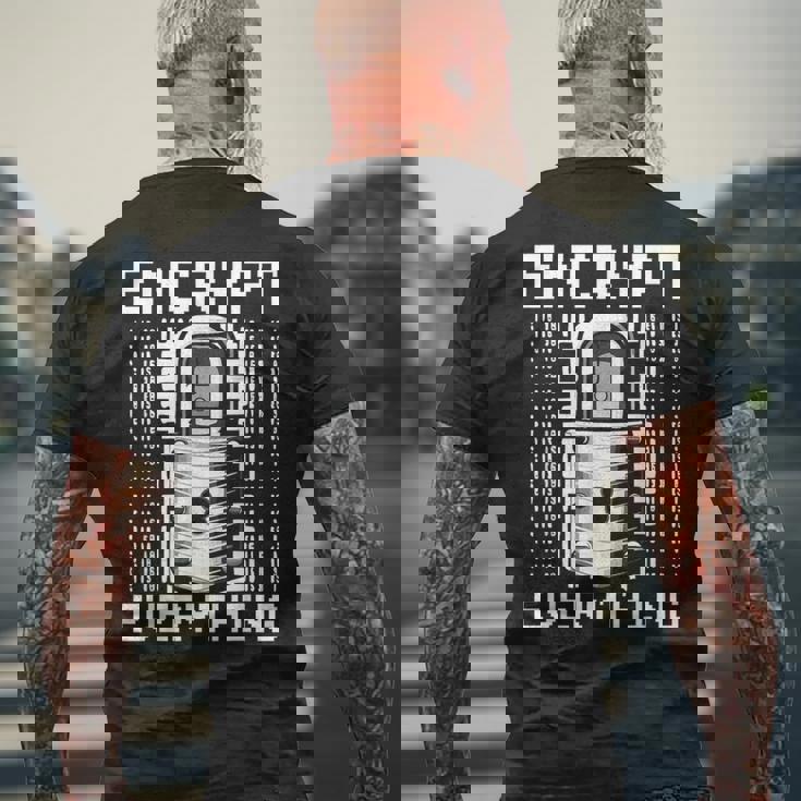 倫理的ハッキング アナリスト 倫理的サイバーセキュリティ Encrypt Everything メンズTシャツ バックプリント 高齢者への贈り物