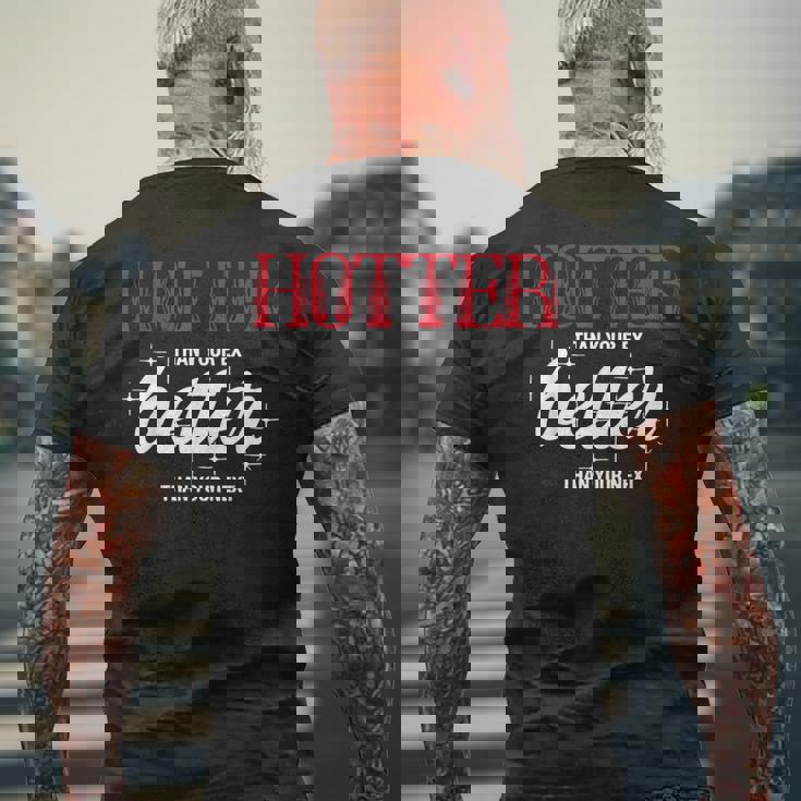 元カレより暑い-次の面白い彼氏よりもいい メンズTシャツ バックプリント 高齢者への贈り物