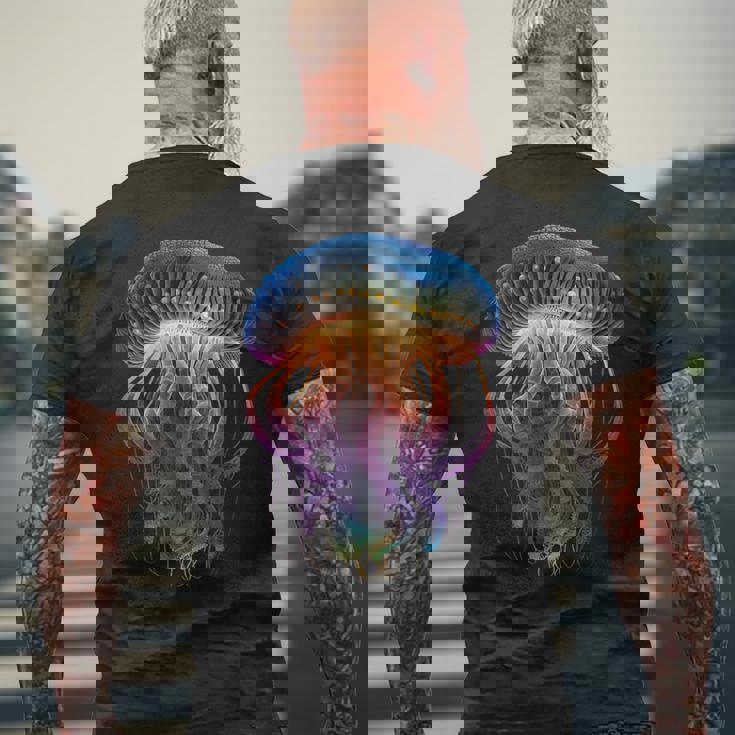 光るクラゲ メンズTシャツ バックプリント 高齢者への贈り物