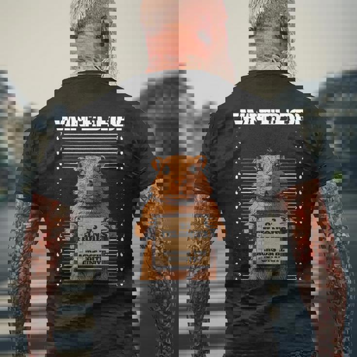 全国指名手配 重犯罪93件ハムスター メンズTシャツ バックプリント 高齢者への贈り物