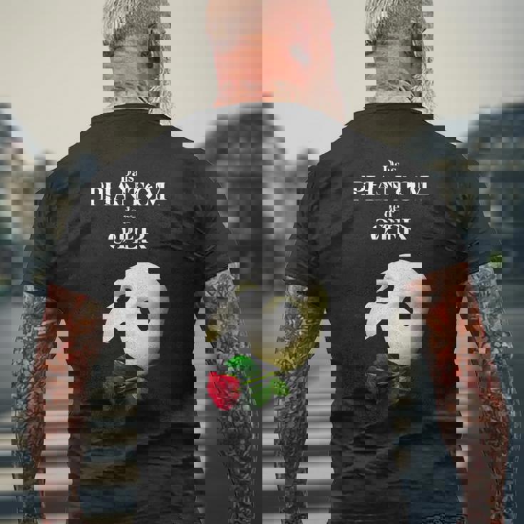 公式「オペラ座の怪人」ドイツのロゴ。 メンズTシャツ バックプリント 高齢者への贈り物