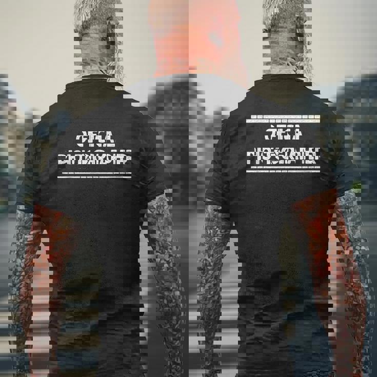 公式カメラマン カメラマン フォトグレープカメラギフト メンズTシャツ バックプリント 高齢者への贈り物