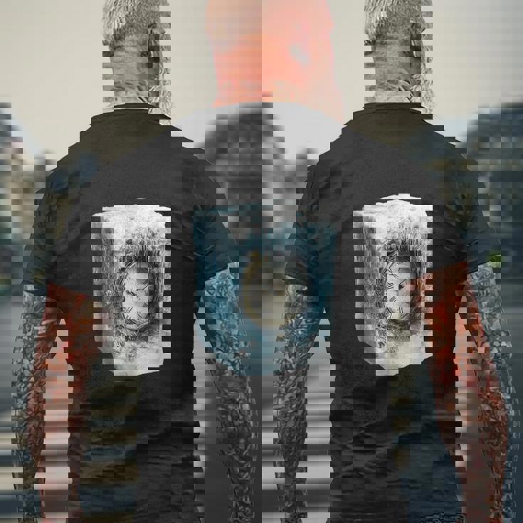 冷凍アンティーク時計のシュールなデザイン メンズTシャツ バックプリント 高齢者への贈り物