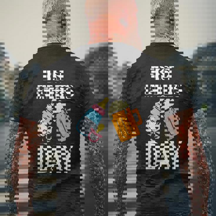 初めての父の日 ビール ミルク 新しいお父さん お父さん 若い親 メンズTシャツ バックプリント 高齢者への贈り物