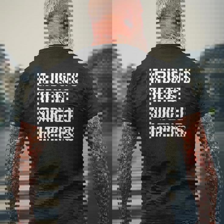 利他主義は幸福の源。利他主義者デザイン メンズTシャツ バックプリント 高齢者への贈り物