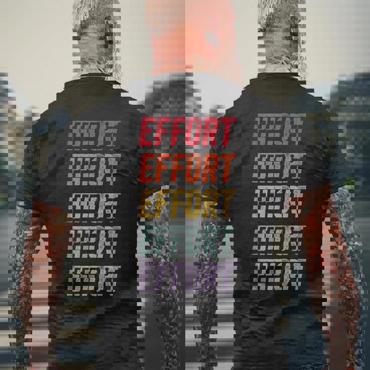 努力 メンズTシャツ バックプリント 高齢者への贈り物