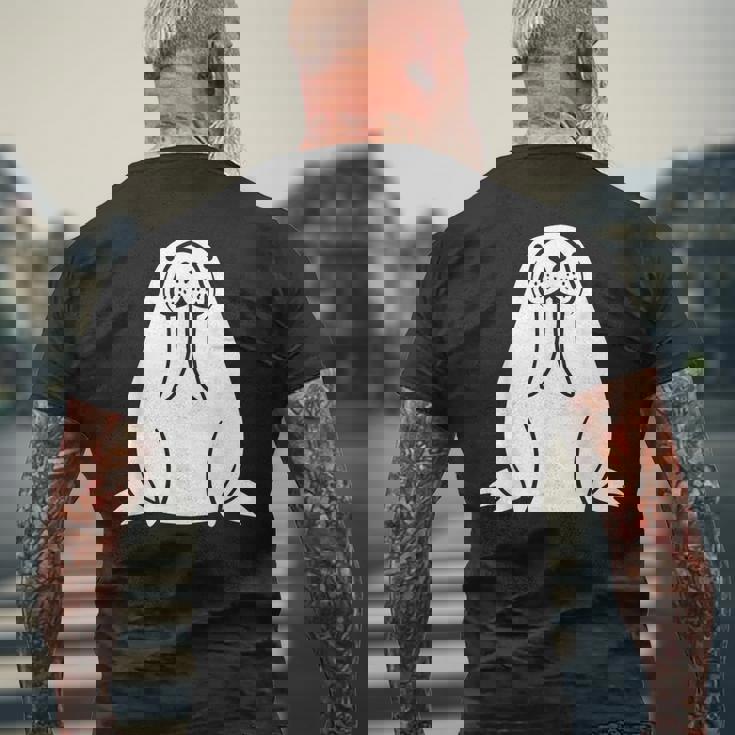 動物 かわいい ミニマリスト セイウチ シンプルなセイウチ メンズTシャツ バックプリント 高齢者への贈り物