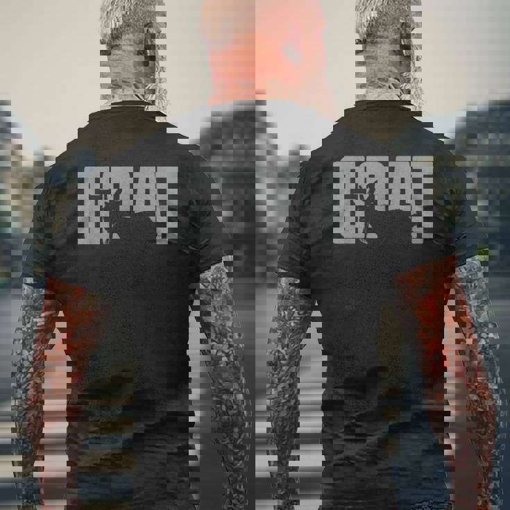 動物ヤギ愛好家服 ヤギのささやき メンズTシャツ バックプリント 高齢者への贈り物