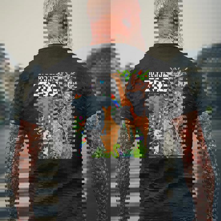 動物園動物 サファリパーティー 動物園サファリ動物園 メンズTシャツ バックプリント 高齢者への贈り物