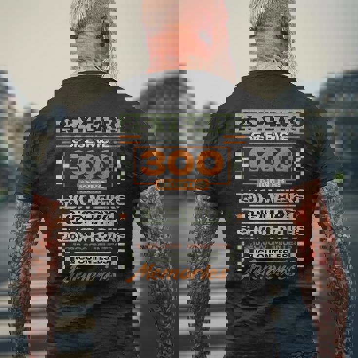 勤続25年 25周年 退職記念 メンズTシャツ バックプリント 高齢者への贈り物