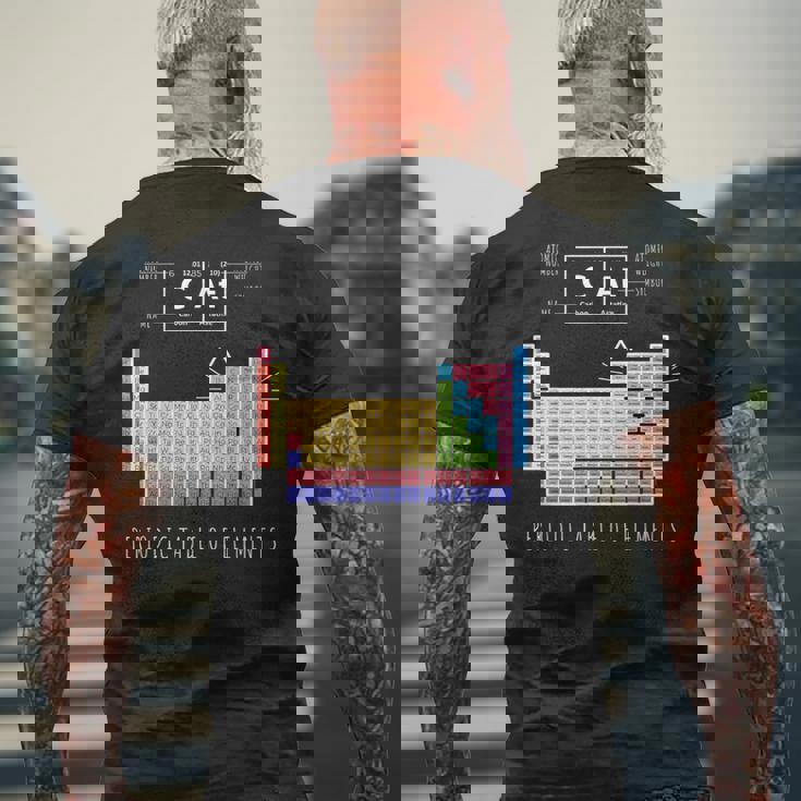 化学猫 元素周期表 メンズTシャツ バックプリント 高齢者への贈り物