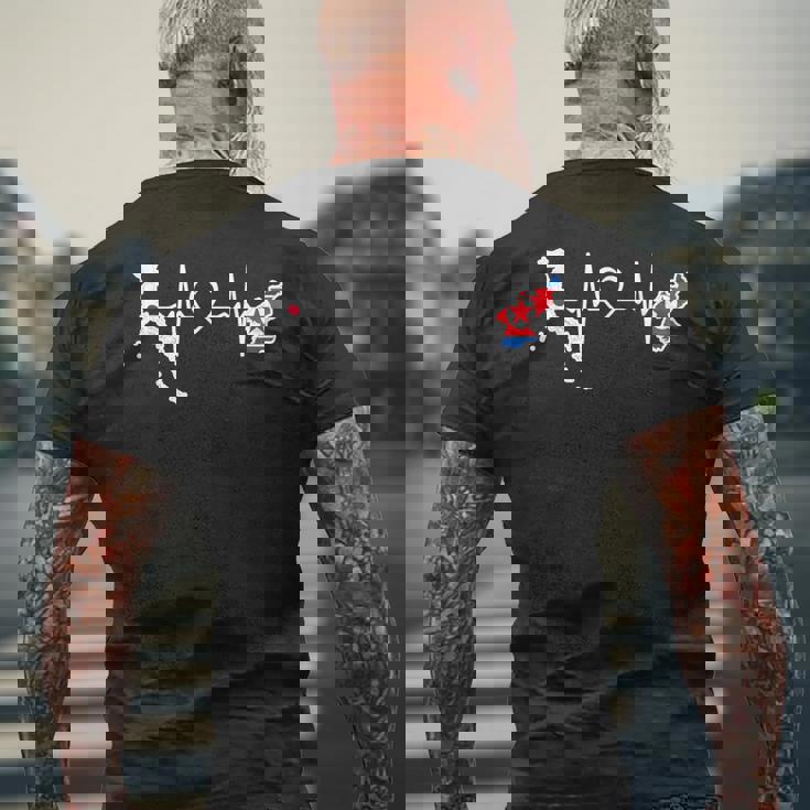 北朝鮮 日本 ハートビート 北朝鮮の日本の国旗 メンズTシャツ バックプリント 高齢者への贈り物