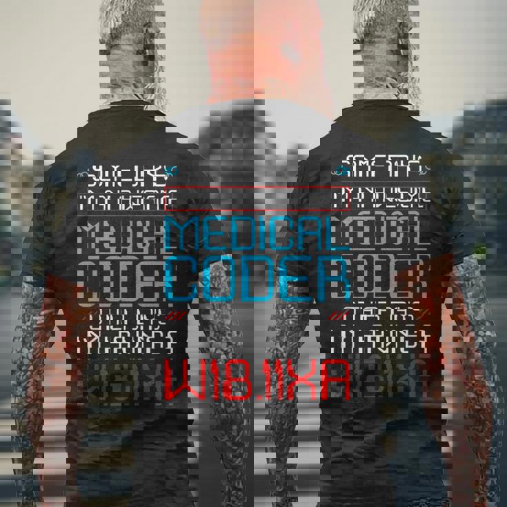 医療請求コーダー 健康情報 ヘルスケア 請求 メンズTシャツ バックプリント 高齢者への贈り物