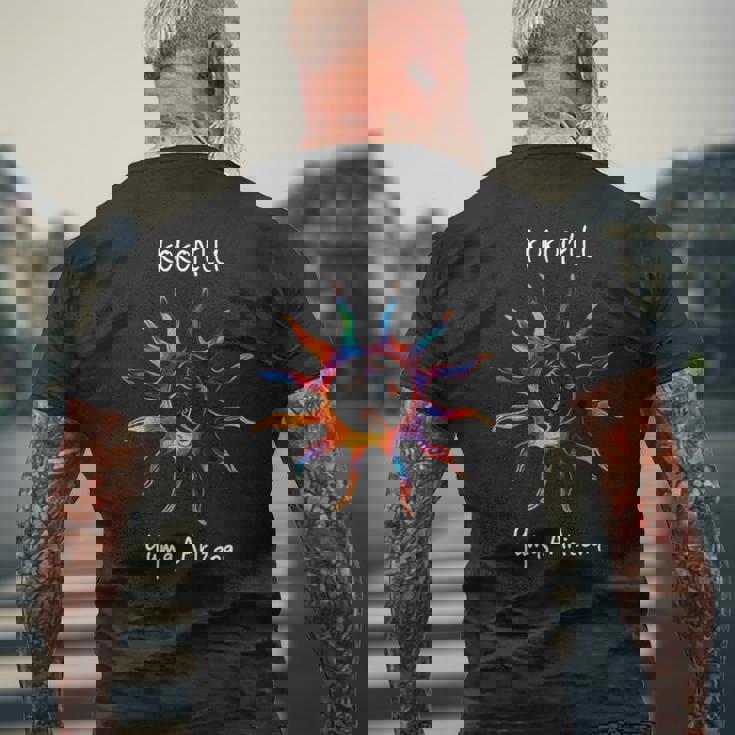 南西の太陽とココペリ メンズTシャツ バックプリント 高齢者への贈り物