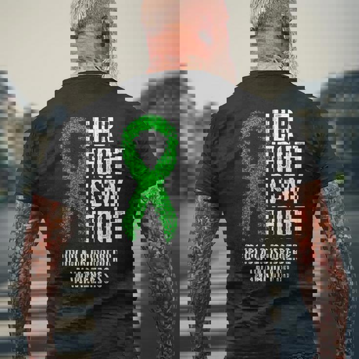 双極性障害彼女の戦いは私の戦い双極性障害 メンズTシャツ バックプリント 高齢者への贈り物