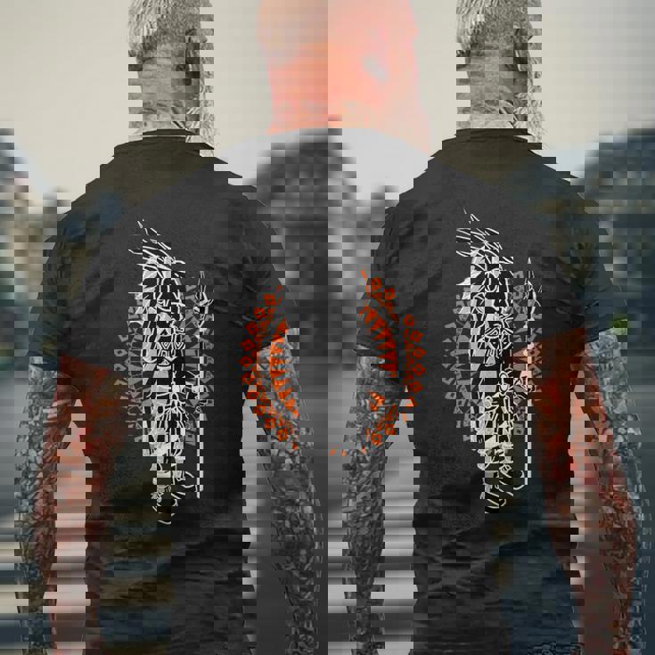 古代 エスニック アステカ インド人 人々 考古学 国家 メンズTシャツ バックプリント 高齢者への贈り物