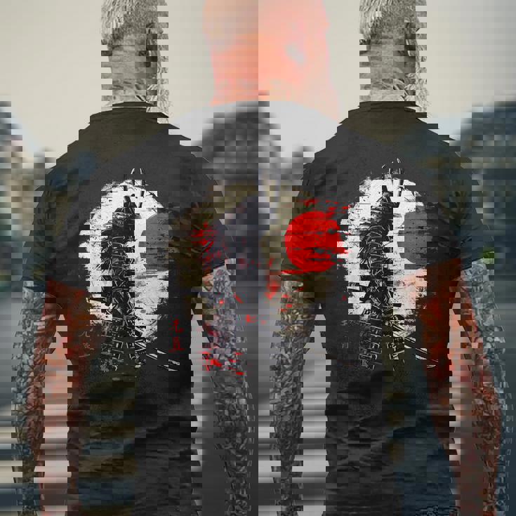 古代 日本 武士 武道 レトロ ヴィンテージ メンズTシャツ バックプリント 高齢者への贈り物