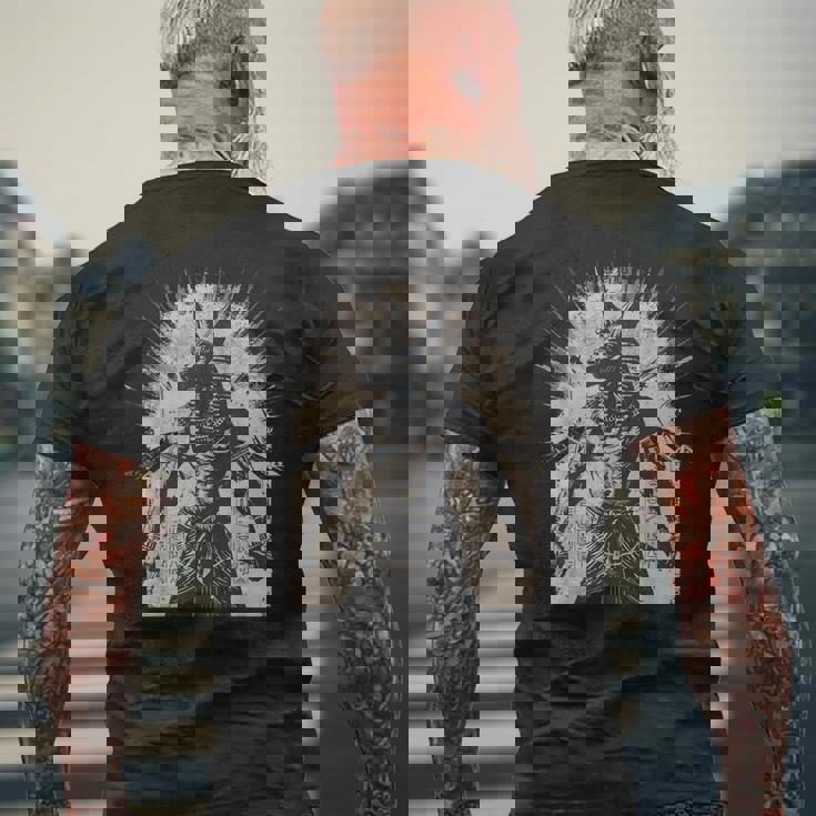 古代エジプト神アヌビス神話アートヴィンテージ製品。 メンズTシャツ バックプリント 高齢者への贈り物