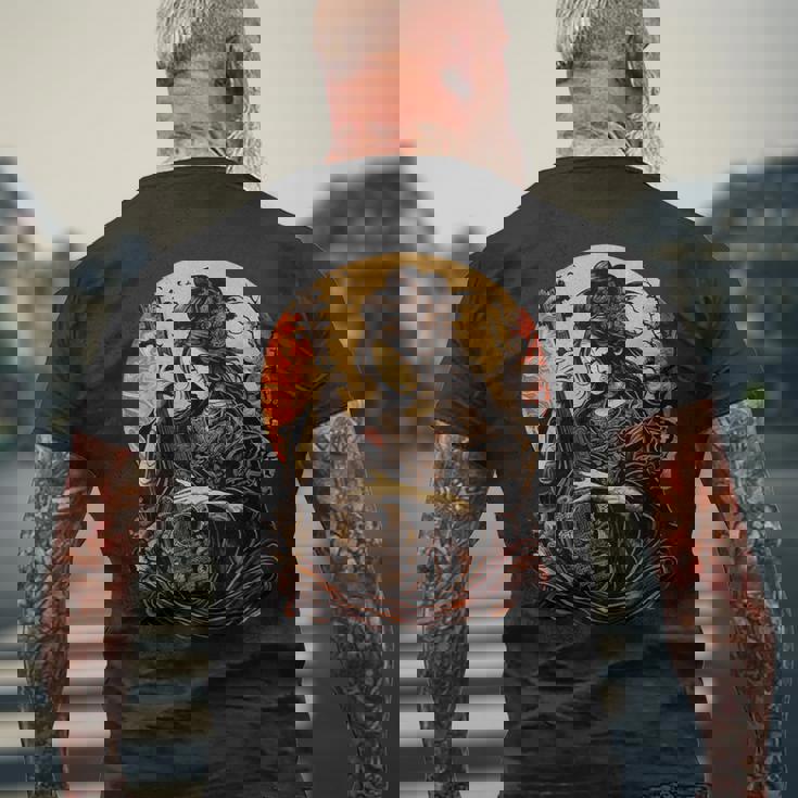 古代日本 神 弁財天 仏事 神 メンズTシャツ バックプリント 高齢者への贈り物