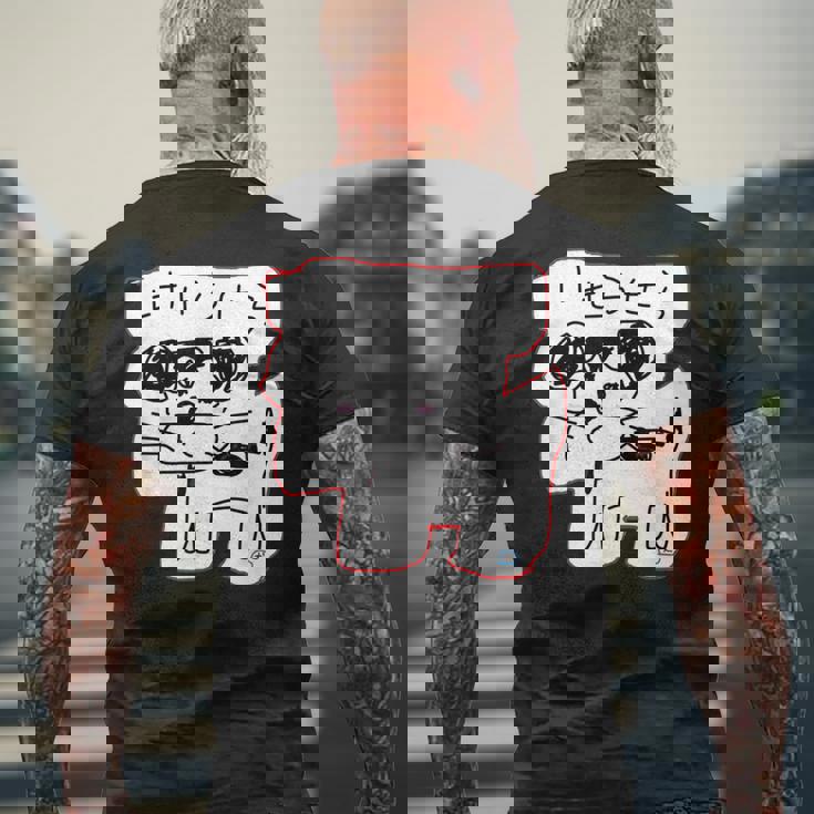 可愛い 癒される ジャックラッセルテリア 手書き ゆるい おもしろ 面白い 笑える 犬 日本語 個性的な けせらせら メンズTシャツ バックプリント 高齢者への贈り物