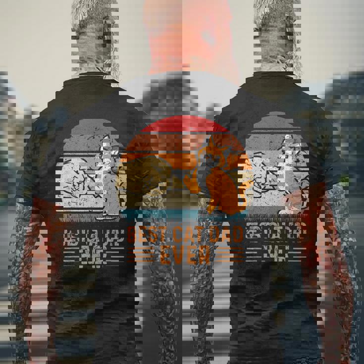 史上最高の猫のお父さん メンズTシャツ バックプリント 高齢者への贈り物