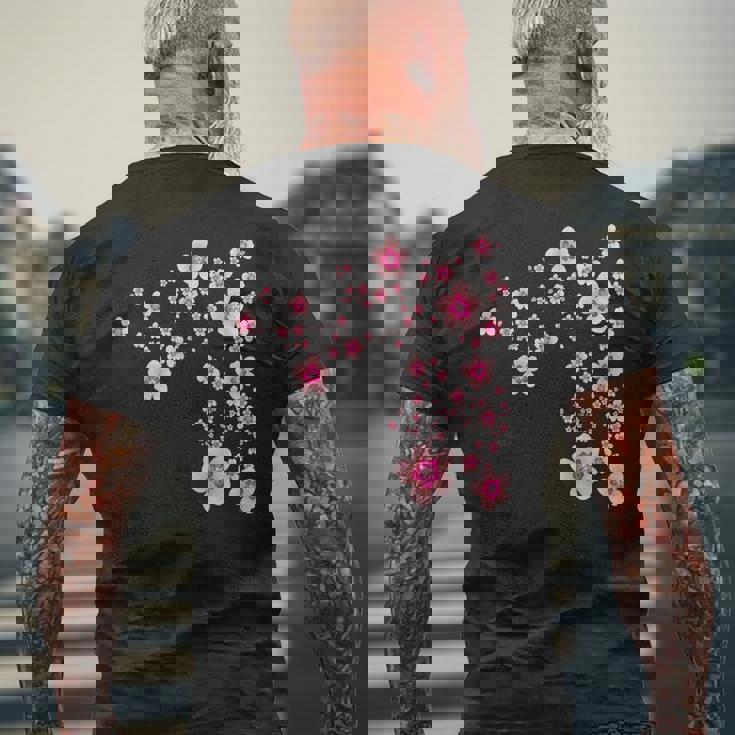 咲く桜 日本 桜 花 喜び メンズTシャツ バックプリント 高齢者への贈り物