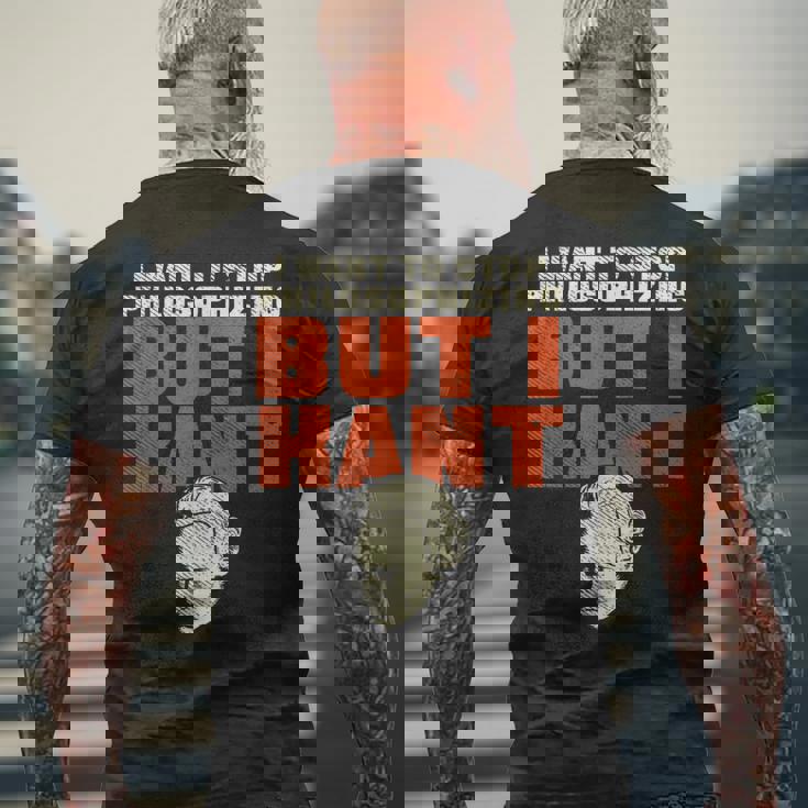 哲学するのやめたいけど俺カント、面白い哲学者 メンズTシャツ バックプリント 高齢者への贈り物