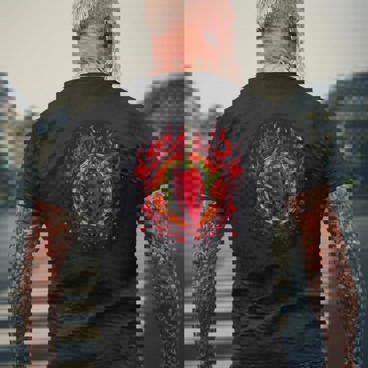 唐辛子のコスチューム好きのための唐辛子入りホットスパイス メンズTシャツ バックプリント 高齢者への贈り物