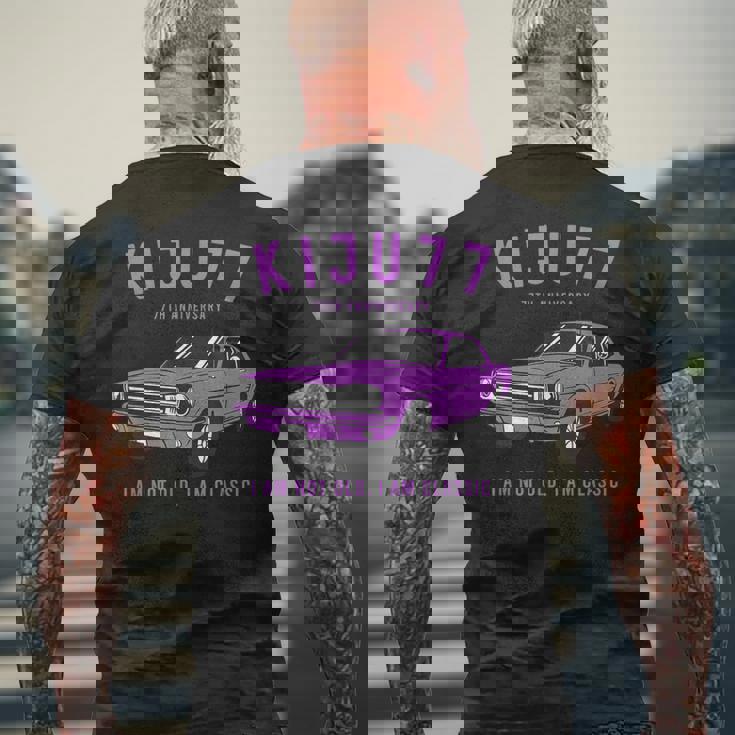 喜寿祝い 車好き 父 男性 おしゃれ クラシックカー 77歳 I'm Not Old I'm Classic メンズTシャツ バックプリント 高齢者への贈り物