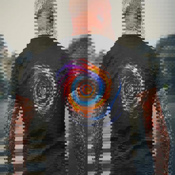 回転するレインボーフレームワールプール。 メンズTシャツ バックプリント 高齢者への贈り物