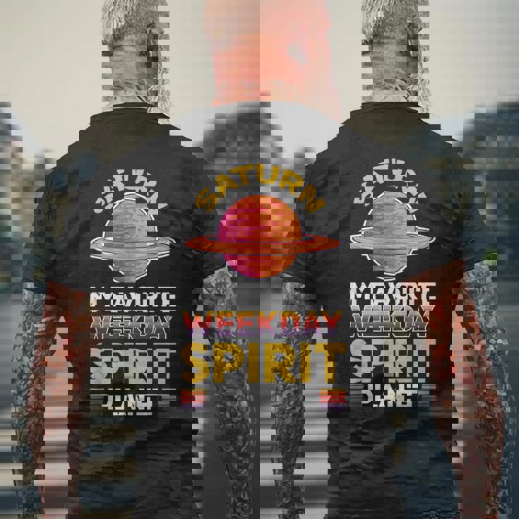 土星 惑星 土星の環 Weekday メンズTシャツ バックプリント 高齢者への贈り物