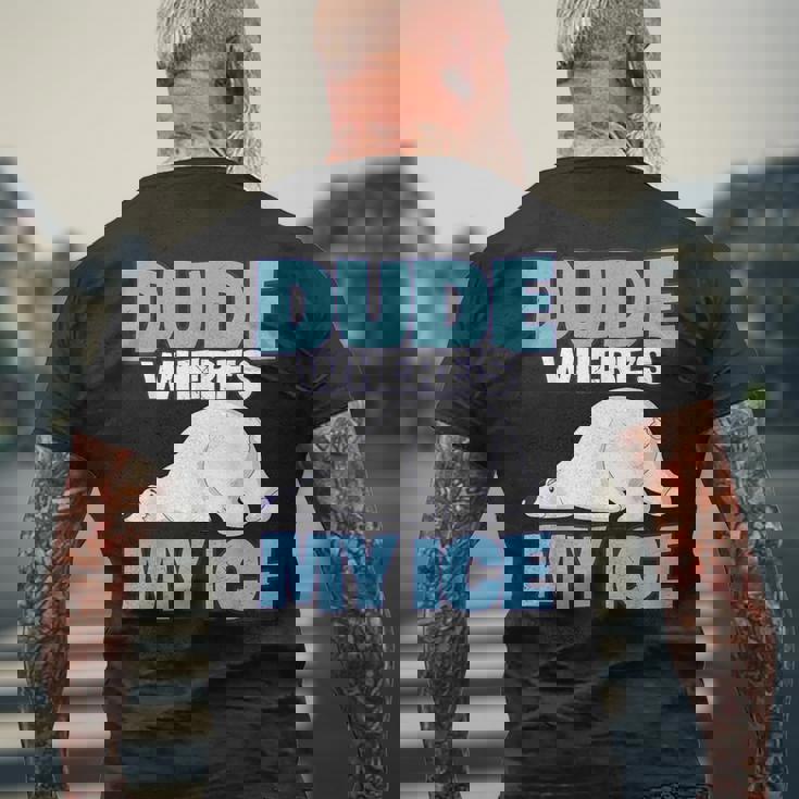 地球温暖化対策 シロクマ メンズTシャツ バックプリント 高齢者への贈り物