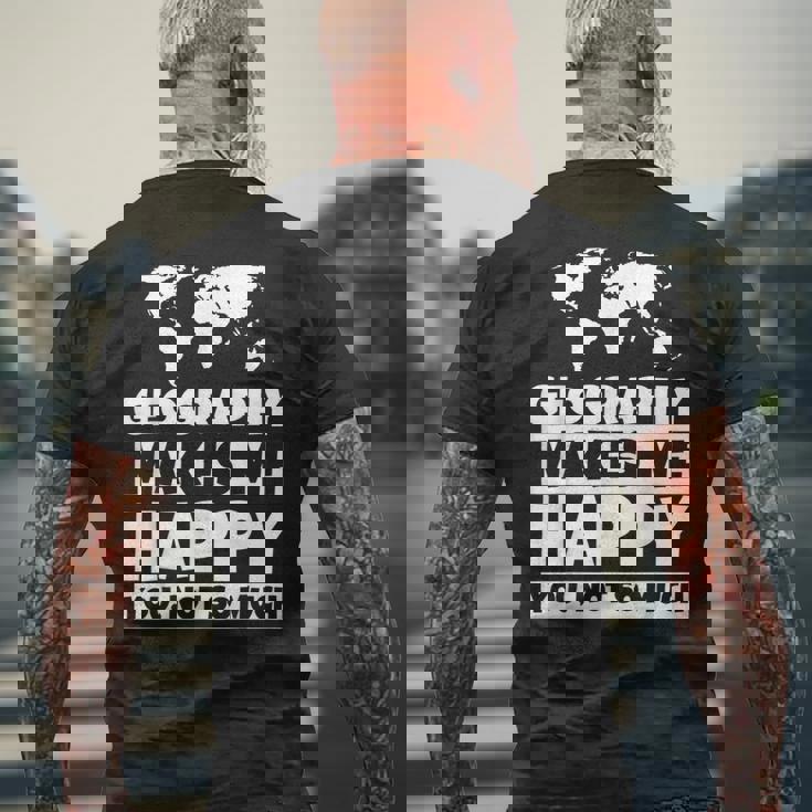 地理の先生への贈り物-面白い地理の恋人のユーモア メンズTシャツ バックプリント 高齢者への贈り物