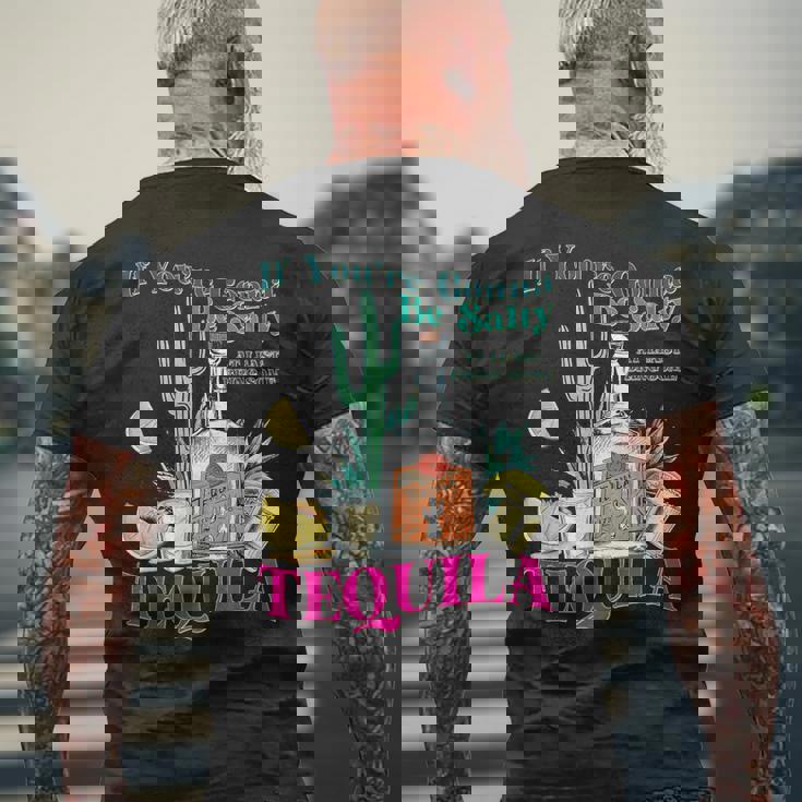 塩辛くなるならテキーラのサマーパーティーを持ってきて メンズTシャツ バックプリント 高齢者への贈り物