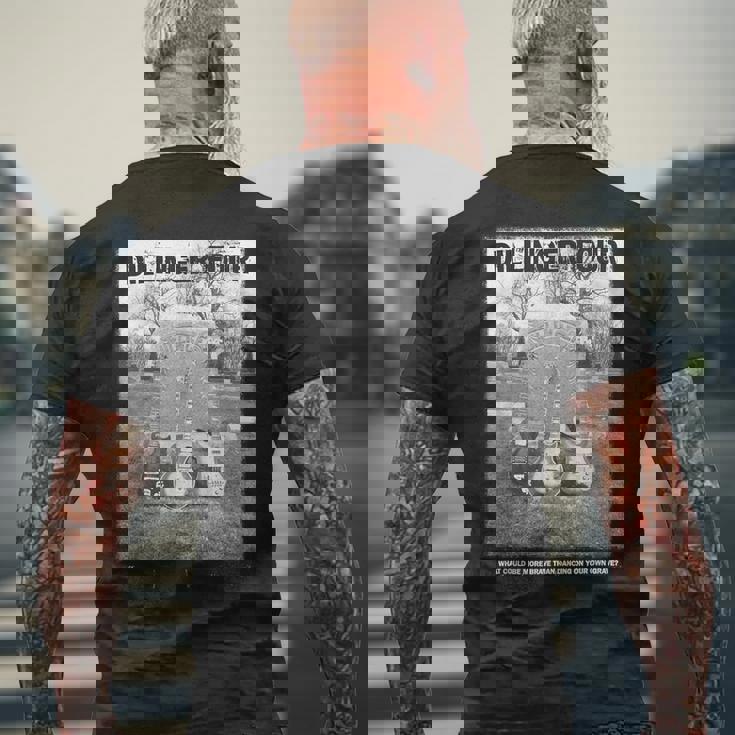 墓石のデザイン。 メンズTシャツ バックプリント 高齢者への贈り物
