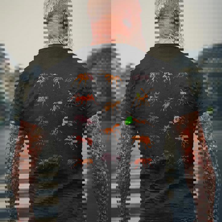 多くの種類のアリ メンズTシャツ バックプリント 高齢者への贈り物