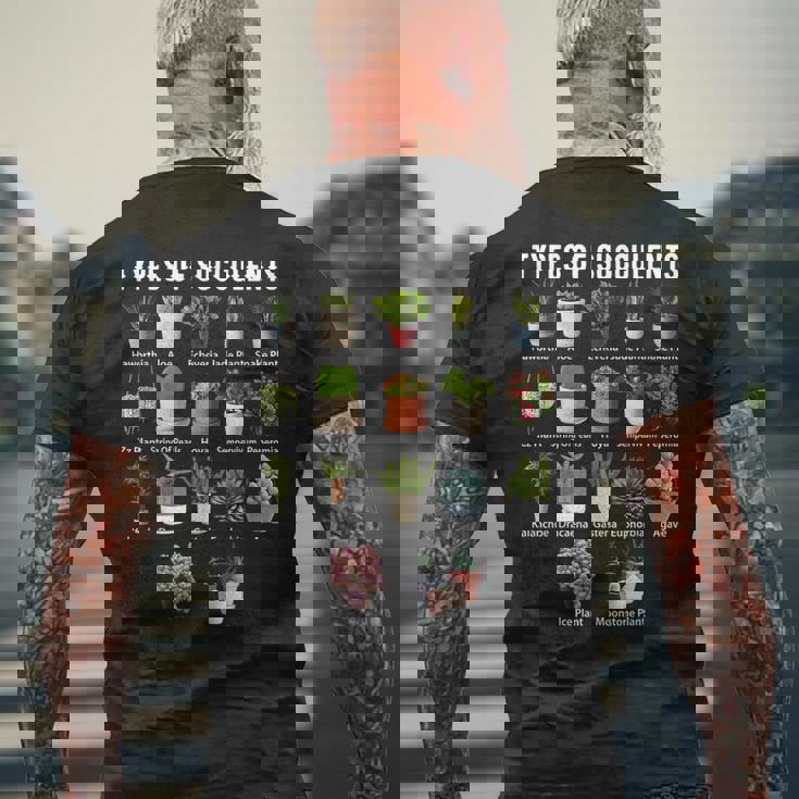 多肉植物の種類 シャツ 多肉植物 多肉植物 庭 メンズTシャツ バックプリント 高齢者への贈り物