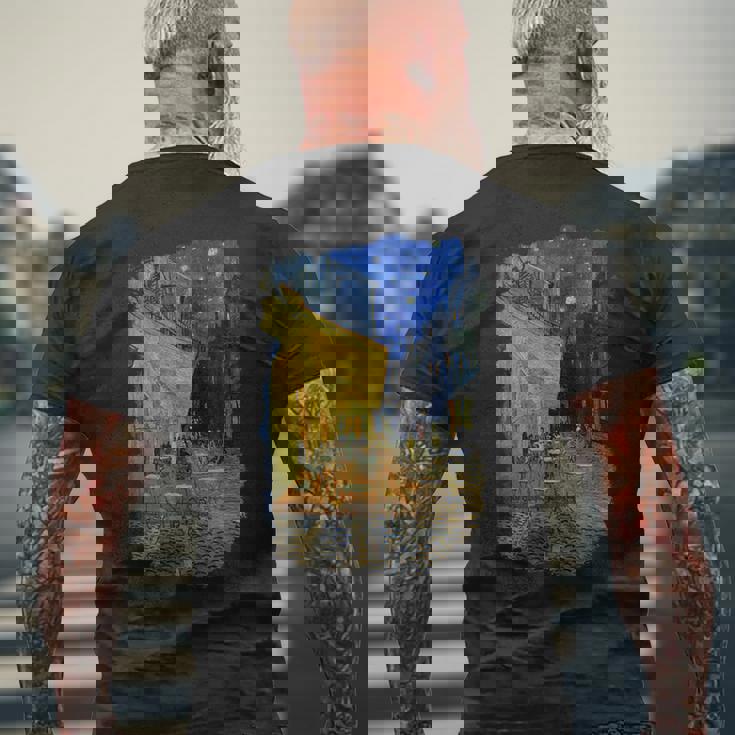 夜のカフェテラス ゴッホ メンズTシャツ バックプリント 高齢者への贈り物