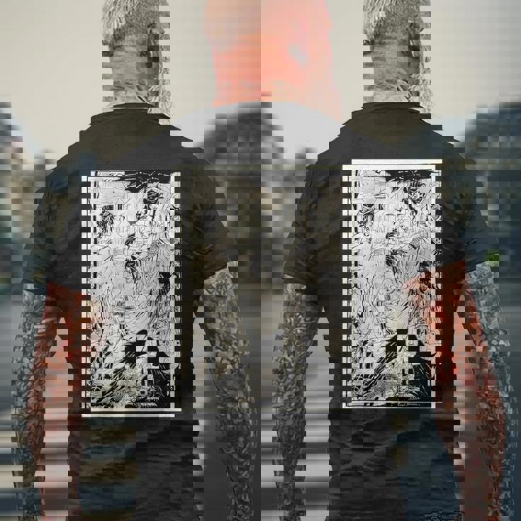 夢 By オーブリー・ビアズリー 1894 メンズTシャツ バックプリント 高齢者への贈り物