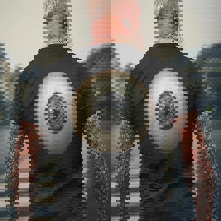 大きなグレー 目玉 不気味 面白い レイジー イージー ハロウィン コスチューム メンズTシャツ バックプリント 高齢者への贈り物