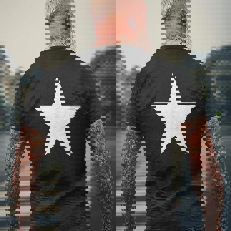 大きな白い星 メンズTシャツ バックプリント 高齢者への贈り物