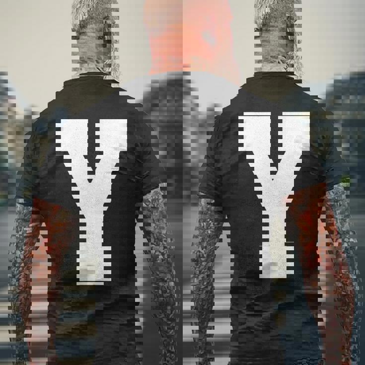 大文字 Y アルファベット モノグラム イニシャル メンズTシャツ バックプリント 高齢者への贈り物