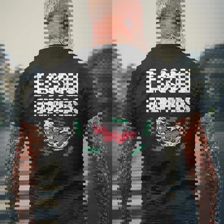 大腸菌で起こる細菌微生物学細菌学 メンズTシャツ バックプリント 高齢者への贈り物