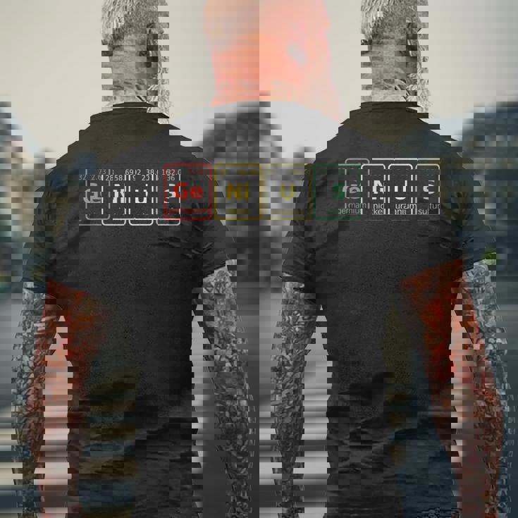 天才科学 ユーモア おもしろい 化学 学生 メンズTシャツ バックプリント 高齢者への贈り物