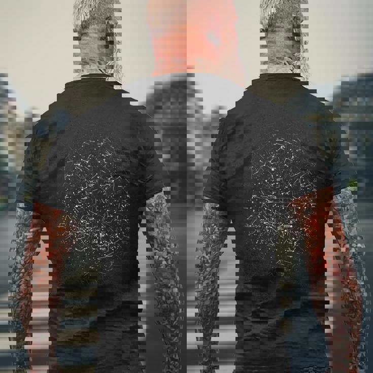 天文 星座 星座 銀河 天体 メンズTシャツ バックプリント 高齢者への贈り物