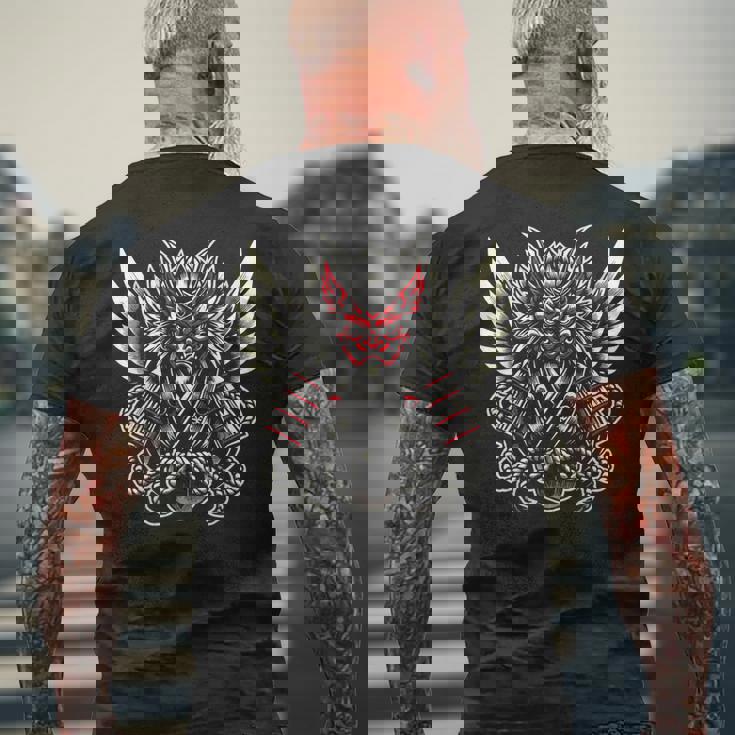 天狗のデザイン メンズTシャツ バックプリント 高齢者への贈り物