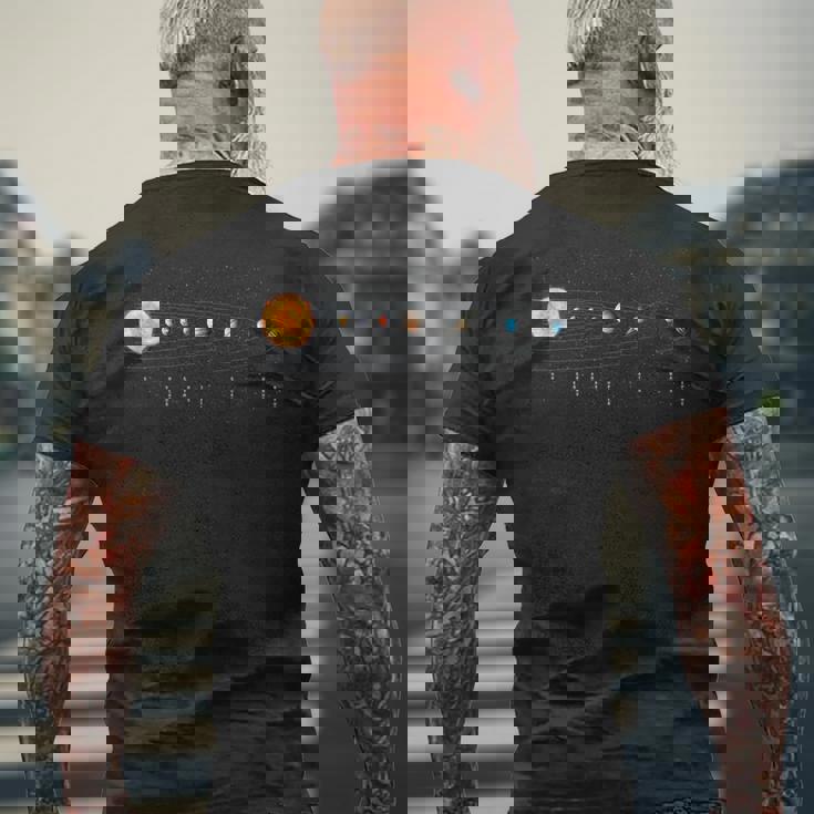 太陽系 宇宙の惑星 宇宙 天文科学 メンズTシャツ バックプリント 高齢者への贈り物