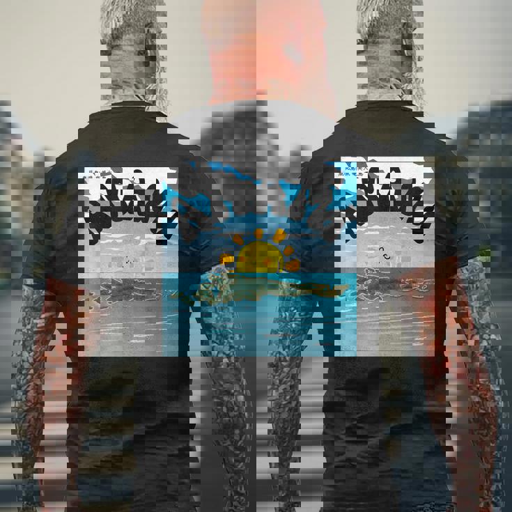 奄美大島 日本 奄美大島 日本 メンズTシャツ バックプリント 高齢者への贈り物