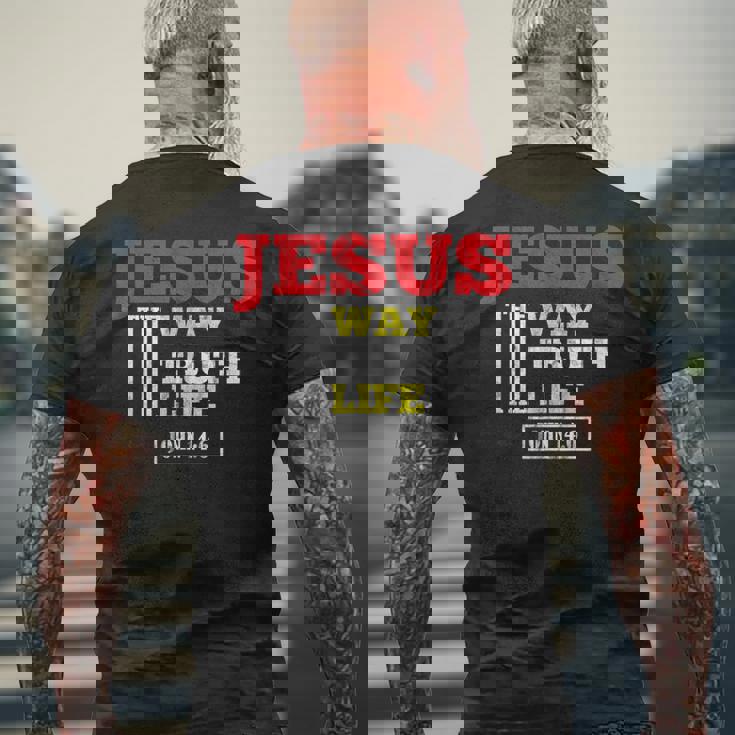 宗教信仰の信仰のためのキリスト教の聖句 メンズTシャツ バックプリント 高齢者への贈り物