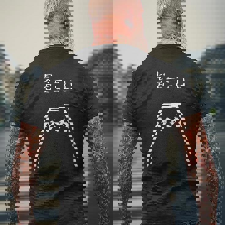 富士山 手書き おもしろ ギャグ Mt Fuji Fujisan Japan 日本 メンズTシャツ バックプリント 高齢者への贈り物